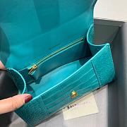 BALENCIAGA HOURGLASS SMALL TOP HANDLE BAG TIFFANY BLUE 5935461 SIZE 23x10x14 CM - 3