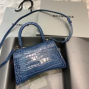 BALENCIAGA HOURGLASS SMALL TOP HANDLE BAG CROCODILE BLUE 5935461 SIZE 23x10x14 CM - 2