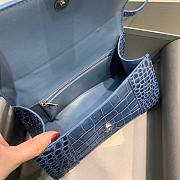 BALENCIAGA HOURGLASS SMALL TOP HANDLE BAG CROCODILE BLUE 5935461 SIZE 23x10x14 CM - 6