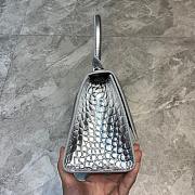  BALENCIAGA HOURGLASS SMALL TOP HANDLE BAG CROCODILE SILVER 5935461 SIZE 23x10x14 CM - 2