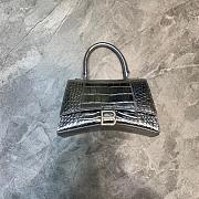  BALENCIAGA HOURGLASS SMALL TOP HANDLE BAG CROCODILE SILVER 5935461 SIZE 23x10x14 CM - 4