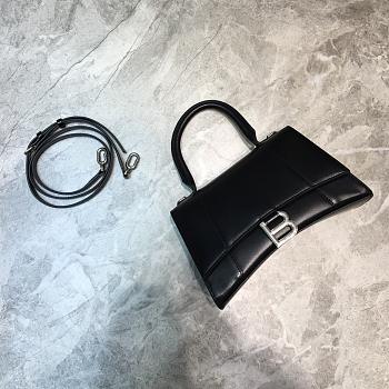 BALENCIAGA HOURGLASS SMALL TOP HANDLE BAG IN BLACK 5935461 SIZE 23 CM
