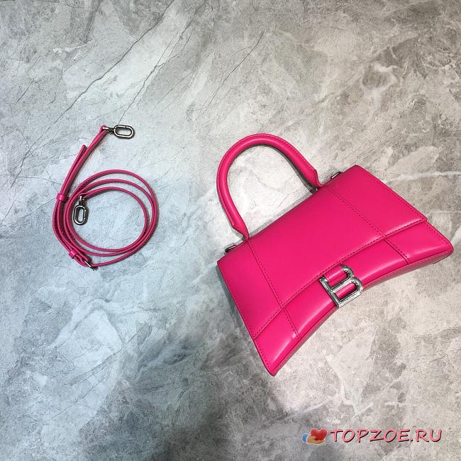 BALENCIAGA HOURGLASS SMALL TOP HANDLE BAG IN PINK 5935461 SIZE 23 CM - 1
