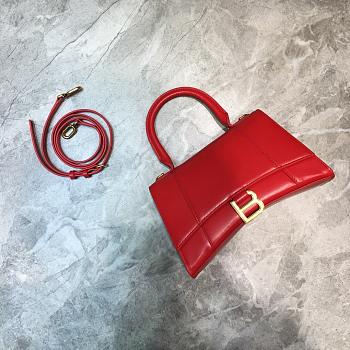 BALENCIAGA HOURGLASS SMALL TOP HANDLE BAG IN RED 5935461 SIZE 23 CM
