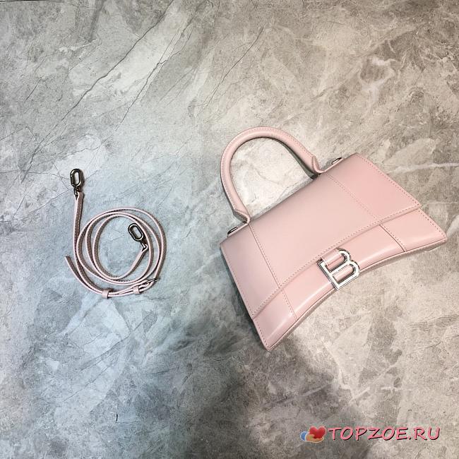 BALENCIAGA HOURGLASS SMALL TOP HANDLE BAG IN LIGHT ROSE 5935461 SIZE 23 CM - 1
