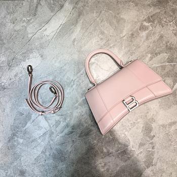 BALENCIAGA HOURGLASS SMALL TOP HANDLE BAG IN LIGHT ROSE 5935461 SIZE 23 CM