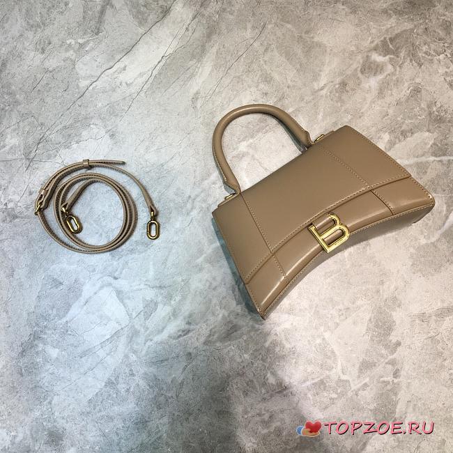 BALENCIAGA HOURGLASS SMALL TOP HANDLE BAG IN SAND 5935461 SIZE 23 CM - 1