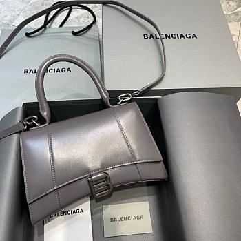 BALENCIAGA HOURGLASS SMALL TOP HANDLE BAG IN GRAY 5935461 SIZE 23 CM