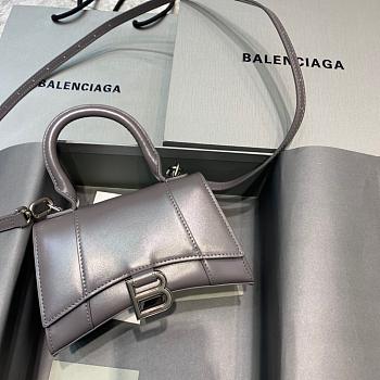 BALENCIAGA HOURGLASS XS TOP HANDLE BAG IN GRAY 5928331 SIZE 19 CM