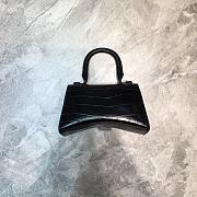 BALENCIAGA HOURGLASS XS TOP HANDLE BLACK CROCODILE EMBOSSED 5928331 SIZE 19 CM - 6