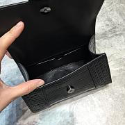 BALENCIAGA HOURGLASS XS TOP HANDLE BLACK CROCODILE EMBOSSED 5928331 SIZE 19 CM - 5