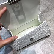 BALENCIAGA HOURGLASS XS TOP HANDLE WHITE CROCODILE EMBOSSED 5928331 SIZE 19 CM - 2