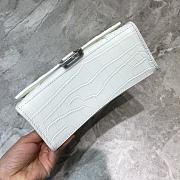 BALENCIAGA HOURGLASS XS TOP HANDLE WHITE CROCODILE EMBOSSED 5928331 SIZE 19 CM - 3