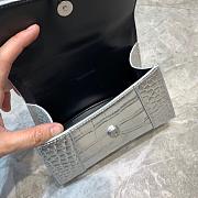 BALENCIAGA HOURGLASS XS TOP HANDLE SILVER CROCODILE EMBOSSED 5928331 SIZE 19 CM - 4