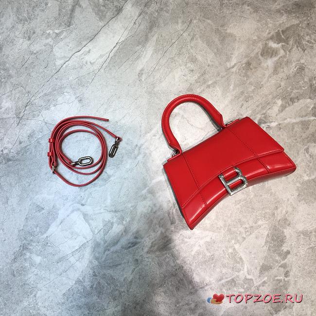 BALENCIAGA HOURGLASS XS TOP HANDLE BAG IN RED 5928331 SIZE 19 CM - 1