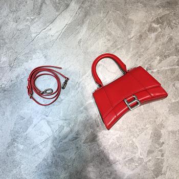 BALENCIAGA HOURGLASS XS TOP HANDLE BAG IN RED 5928331 SIZE 19 CM