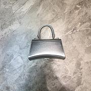 BALENCIAGA HOURGLASS XS TOP HANDLE BAG IN SILVER 5928331 SIZE 19 CM - 3