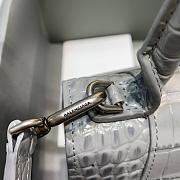 BALENCIAGA HOURGLASS XS TOP HANDLE GRAY CROCODILE EMBOSSED SIZE19CM - 2