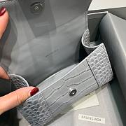 BALENCIAGA HOURGLASS XS TOP HANDLE GRAY CROCODILE EMBOSSED SIZE19CM - 6