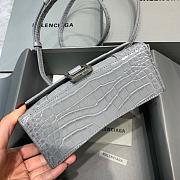 BALENCIAGA HOURGLASS XS TOP HANDLE GRAY CROCODILE EMBOSSED SIZE19CM - 4