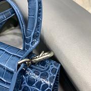 BALENCIAGA HOURGLASS XS TOP HANDLE CROCODILE BLUE CROCODILE EMBOSSED 5928331 SIZE 19 CM - 4