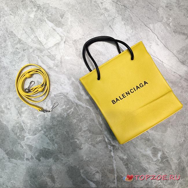 BALENCIAGA SHOPPING XXS TOTE BAG YELLOW 597858 SIZE 19 x 8 x 21.5 CM - 1