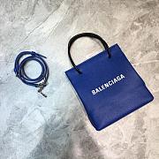 BALENCIAGA SHOPPING XXS TOTE BAG BLUE 597858 SIZE 19 x 8 x 21.5 CM - 1