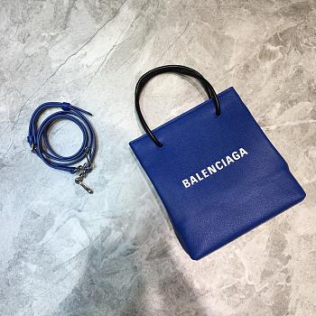 BALENCIAGA SHOPPING XXS TOTE BAG BLUE 597858 SIZE 19 x 8 x 21.5 CM