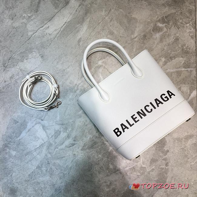 BALENCIAGA VILLE XXS TOTE BAG WHITE SIZE 19 CM - 1