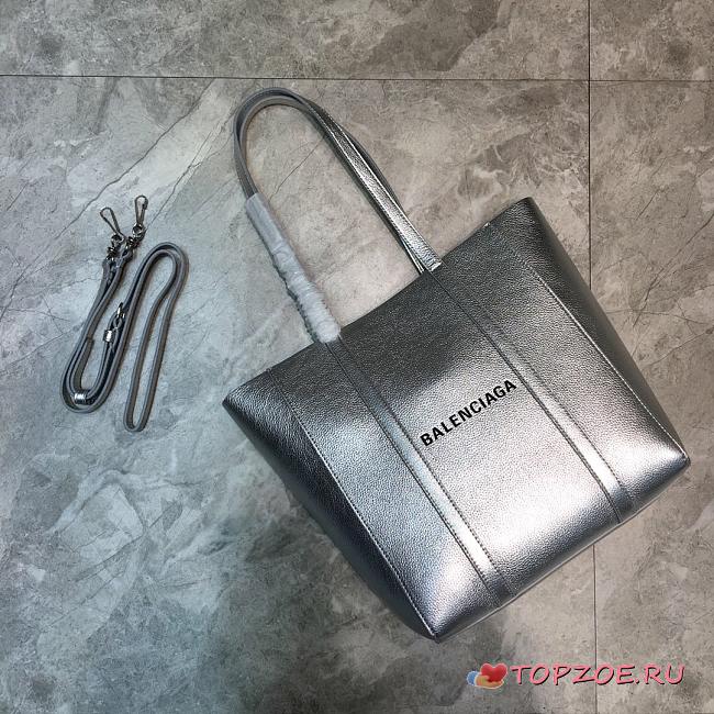 BALENCIAGA EVERYDAY XS TOTE BAG IN SILVER 551810 SIZE 24.5 CM - 1