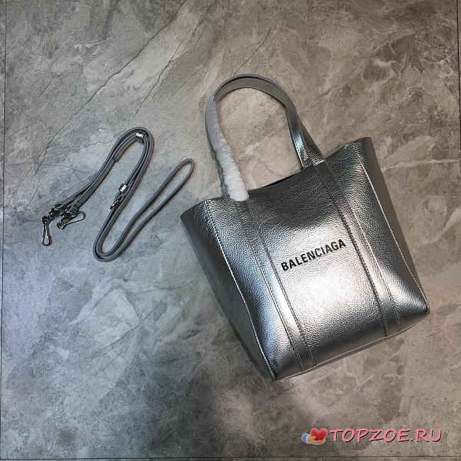 BALENCIAGA EVERYDAY XXS TOTE BAG IN SILVER 551815 SIZE 19 CM - 1