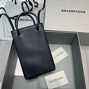 BALENCIAGA SHOPPING PHONE HOLDER BB LOGO IN BLACK 5938260 SIZE 12 CM - 2