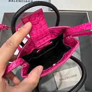 BALENCIAGA SHOPPING PHONE HOLDER IN PINK CROCODILE EMBOSSED 5938260 SIZE 12 CM - 4