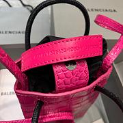 BALENCIAGA SHOPPING PHONE HOLDER IN PINK CROCODILE EMBOSSED 5938260 SIZE 12 CM - 3