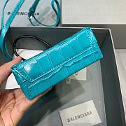 BALENCIAGA SHOPPING PHONE HOLDER IN TURQUOISE BLUE CROCODILE EMBOSSED 5938260 SIZE 12 CM - 4