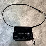 BALENCIAGA B SHOULDER BAG IN BLACK CROCODILE EMBOSSED 592898 SIZE 18.5 CM - 6