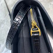 BALENCIAGA B SHOULDER BAG IN BLACK CROCODILE EMBOSSED 592898 SIZE 18.5 CM - 4