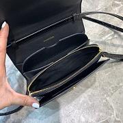 BALENCIAGA B SHOULDER BAG IN BLACK CROCODILE EMBOSSED 592898 SIZE 18.5 CM - 3