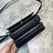 BALENCIAGA B SHOULDER BAG IN BLACK CROCODILE EMBOSSED 592898 SIZE 18.5 CM - 2