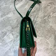BALENCIAGA B SHOULDER BAG IN EMERALD GREEN CROCODILE EMBOSSED 592898 SIZE 18.5 CM - 6