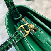 BALENCIAGA B SHOULDER BAG IN EMERALD GREEN CROCODILE EMBOSSED 592898 SIZE 18.5 CM - 5