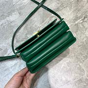 BALENCIAGA B SHOULDER BAG IN EMERALD GREEN CROCODILE EMBOSSED 592898 SIZE 18.5 CM - 3