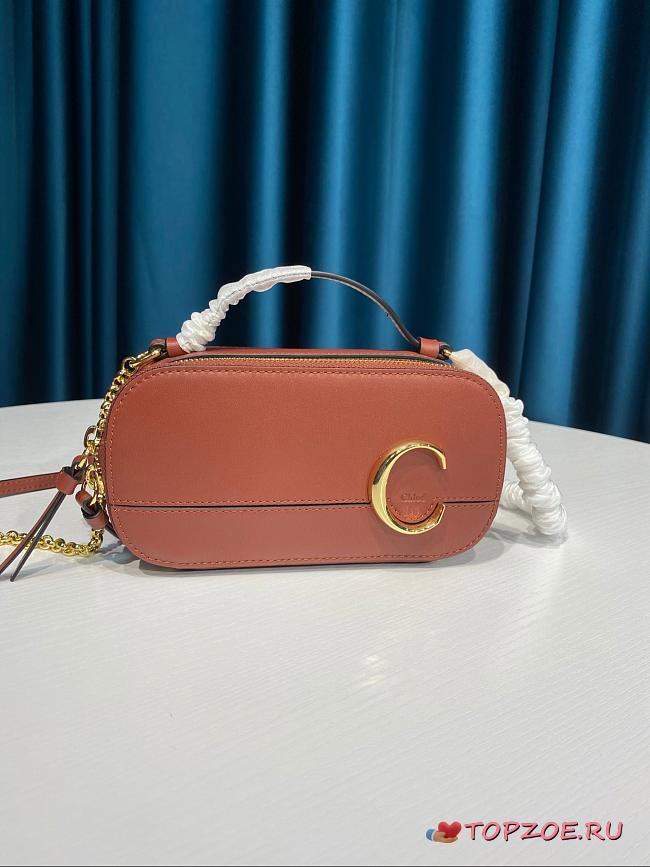 CHLOE C MINI VANITY BAG BROWN S225 SIZE 19 CM - 1