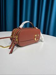CHLOE C MINI VANITY BAG BROWN S225 SIZE 19 CM - 5