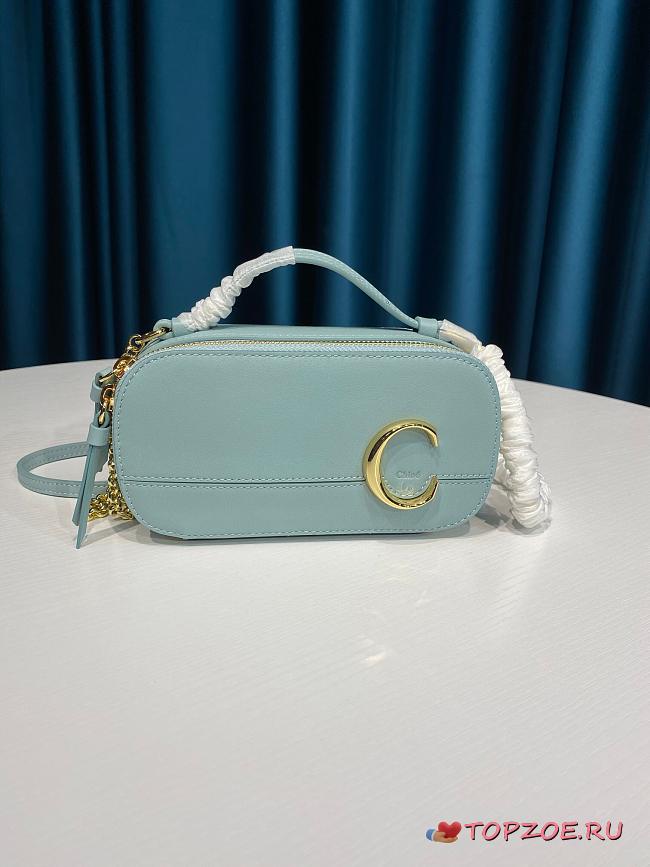 CHLOE C MINI VANITY BAG LIGHT BLUE S225 SIZE 19 CM - 1