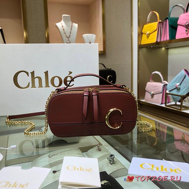 CHLOE C MINI VANITY BAG WINE RED S225 SIZE 19 CM - 1