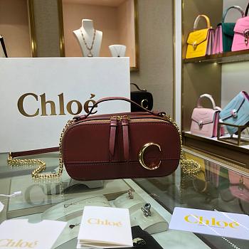 CHLOE C MINI VANITY BAG WINE RED S225 SIZE 19 CM