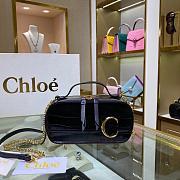  CHLOE C MINI VANITY BAG IN CROCODILE EMBOSSED BLACK S225 SIZE 19 CM - 1