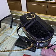  CHLOE C MINI VANITY BAG IN CROCODILE EMBOSSED BLACK S225 SIZE 19 CM - 6