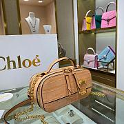 CHLOE C MINI VANITY BAG IN CROCODILE EMBOSSED PEACH S225 SIZE 19 CM - 6